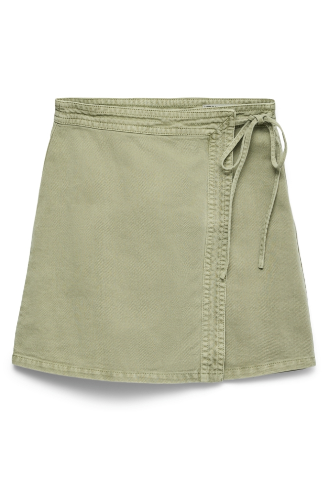 VMLIZA MR SHORT DENIM WRAP SKIRT GA 10332535 Laurel Wreath/WASHED
